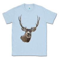 Dusty Blue Mule Buck Deer Head Classic Tee - LillyAllenDesigns