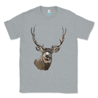 Heather Grey Mule Buck Deer Head Classic Tee - LillyAllenDesigns