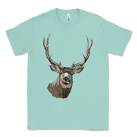 Seafoam Mule Buck Deer Head Classic Tee - LillyAllenDesigns