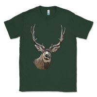 Sports Green Mule Buck Deer Head Classic Tee - LillyAllenDesigns