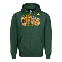 Sports Green Honey Bee Coffee Cups Zipper Hoodie - FaDigitalArtStudio