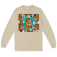 Mushroom lion with leopard and cowhide pattern Long Sleeve Tee - TumblerDesignByShophia