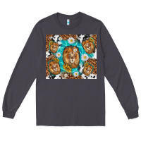 Smoke lion with leopard and cowhide pattern Long Sleeve Tee - TumblerDesignByShophia