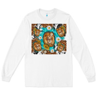 White lion with leopard and cowhide pattern Long Sleeve Tee - TumblerDesignByShophia