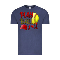 Vintage Denim Play ball y'all Softball Vintage Tee - NancyCooperArtShop