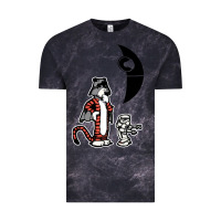 Cloud Black hobbes and calvin Vintage Tee - artisFamous