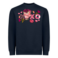 Navy Chicken Valentine's Day xoxo Heavyweight Sweatshirt - FaDigitalArtStudio
