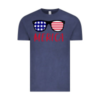 Vintage Denim Merica Usa Flag Sunglasses 4th Of July Vintage Tee - artisFamous