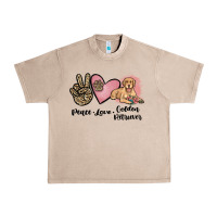 French Oak peace love golden retriever Urban Heavy Tee - JahusDesignShop