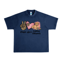 Navy peace love golden retriever Urban Heavy Tee - JahusDesignShop