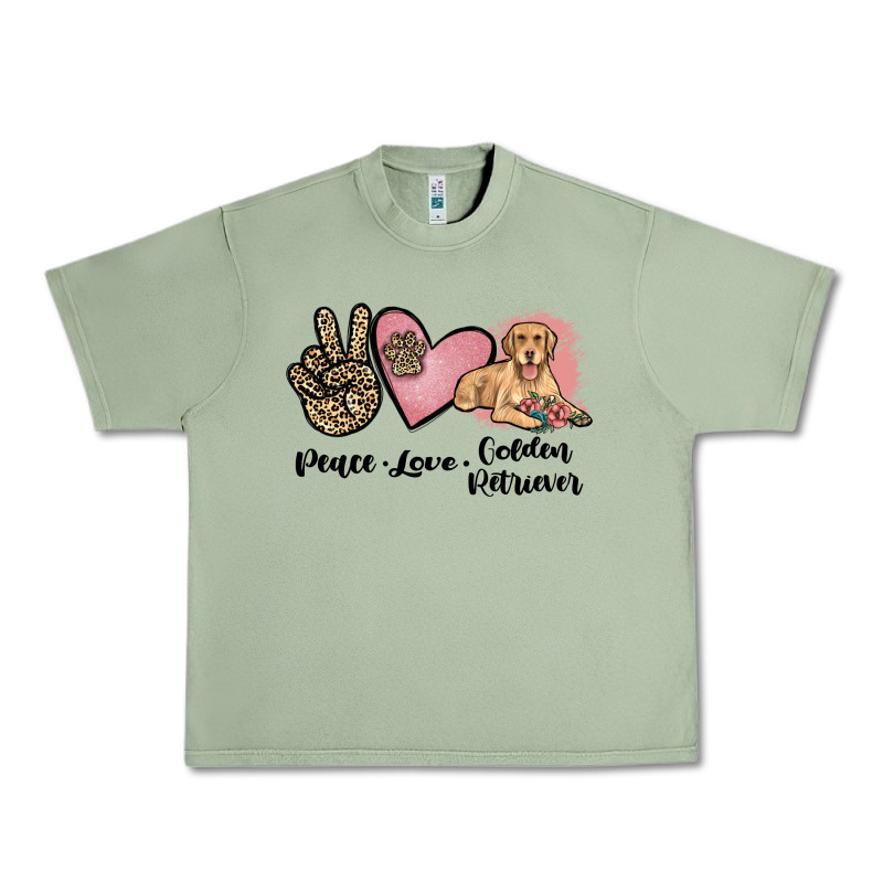 Peace Love Golden Retriever Urban Heavy Tee by JahusDesignShop | Teevron