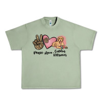 Oil Green peace love golden retriever Urban Heavy Tee - JahusDesignShop