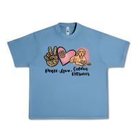 Pebble Blue peace love golden retriever Urban Heavy Tee - JahusDesignShop