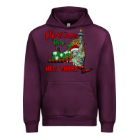 Mauve Wine christmas time in new york Urban Hoodie - BarkalooDesign