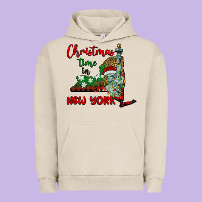 Christmas Time In New York Urban Hoodie Designed By Barkaloodesign