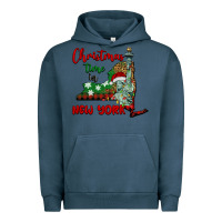 Pigment Midnight Navy christmas time in new york Urban Hoodie - BarkalooDesign