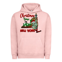 Pigment Salmon christmas time in new york Urban Hoodie - BarkalooDesign