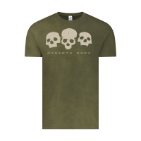 Vintage Olive memento mori three skulls Vintage Tee - artisFamous