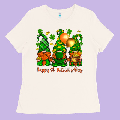 Happy St. Patricks Day With Gnomies Ladies Tee Designed By Bundleandbundleshop