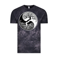 Cloud Black tree of life yin yang Vintage Tee - artisFamous