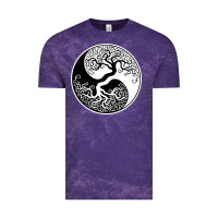 Cloud Purple tree of life yin yang Vintage Tee - artisFamous