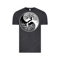 Vintage Black tree of life yin yang Vintage Tee - artisFamous