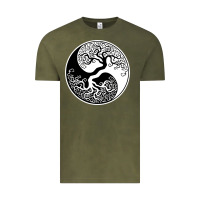 Vintage Olive tree of life yin yang Vintage Tee - artisFamous