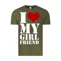 Vintage Olive i heart my girlfriend shirt Vintage Tee - artisFamous