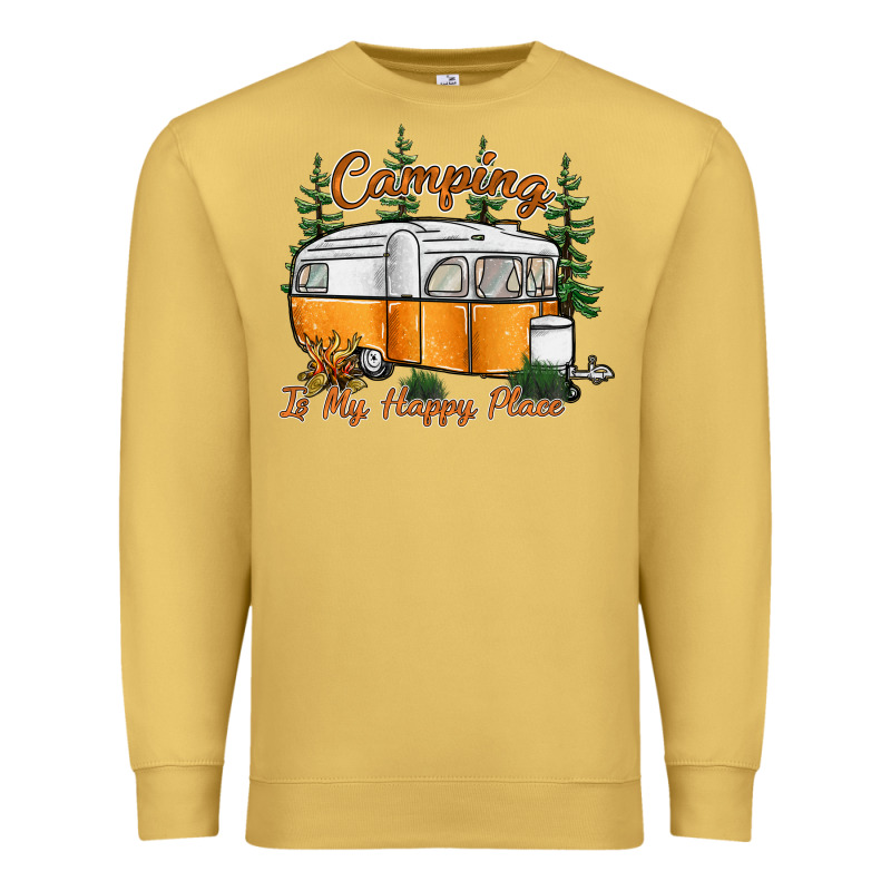 Camping Is My Happy Place Premium Sweatshirt by SublimationCraftShop | Teevron