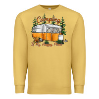 Antique Gold camping is my happy place Premium Sweatshirt - SublimationCraftShop