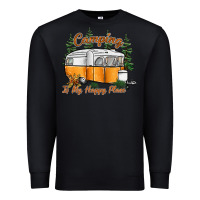 Black camping is my happy place Premium Sweatshirt - SublimationCraftShop