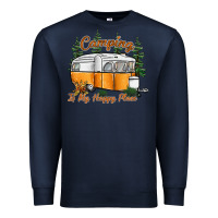 Navy camping is my happy place Premium Sweatshirt - SublimationCraftShop