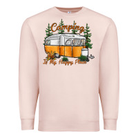 Pale Pink camping is my happy place Premium Sweatshirt - SublimationCraftShop