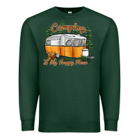 Sports Green camping is my happy place Premium Sweatshirt - SublimationCraftShop