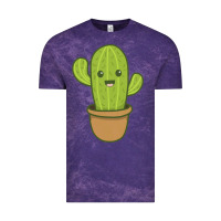 Cloud Purple happy cactus hug me please Vintage Tee - artisFamous
