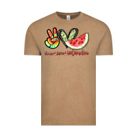 Vintage Coffee Peace love watermelon Vintage Tee - NancyCooperArtShop