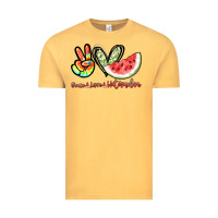 Vintage Mustard Peace love watermelon Vintage Tee - NancyCooperArtShop