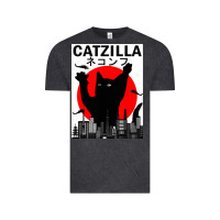 Vintage Black vintage catzilla japanese sunset style Vintage Tee - artisFamous