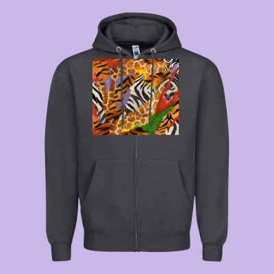 Safari Patterns Tumbler Zipper Hoodie Designed By Bundleandbundleshop
