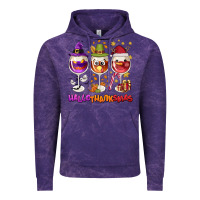 Cloud Purple Hallothanksmas wine glasses Vintage Hoodie - NancyCooperArtShop