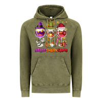 Vintage Olive Hallothanksmas wine glasses Vintage Hoodie - NancyCooperArtShop