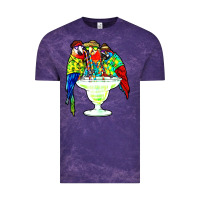 Cloud Purple parrots drinking margarita hawaiian Vintage Tee - artisFamous