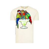 Vintage Arctic parrots drinking margarita hawaiian Vintage Tee - artisFamous
