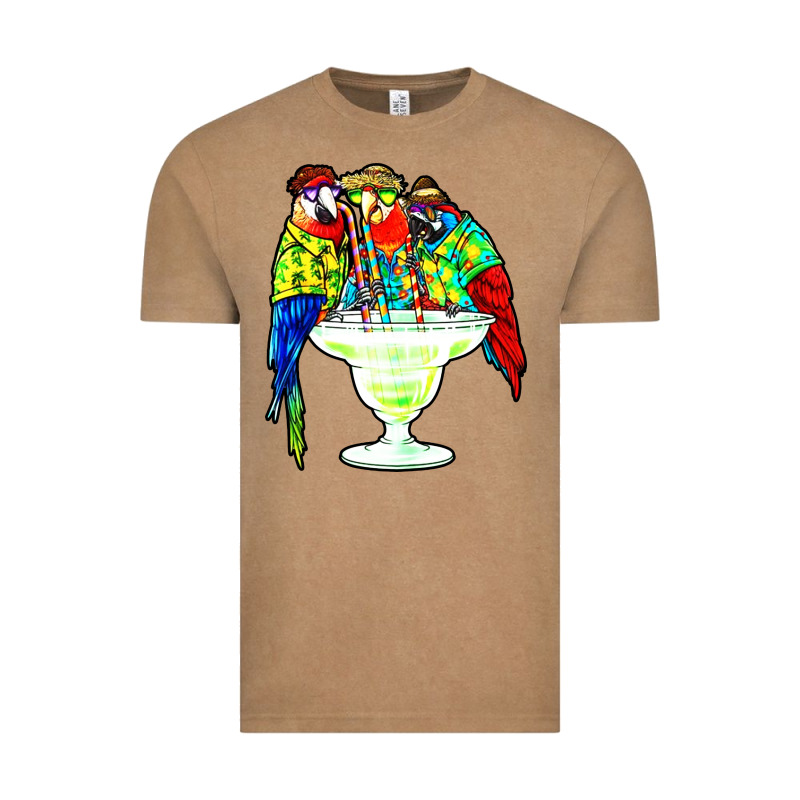 Parrots Drinking Margarita Hawaiian Vintage Tee by artisFamous | Teevron