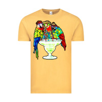 Vintage Mustard parrots drinking margarita hawaiian Vintage Tee - artisFamous