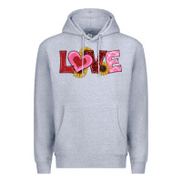Heather Grey valentines day love sunflowers Premium Hoodie - RanaPortraitStore