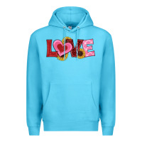 Ocean Blue valentines day love sunflowers Premium Hoodie - RanaPortraitStore