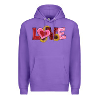 Purple valentines day love sunflowers Premium Hoodie - RanaPortraitStore