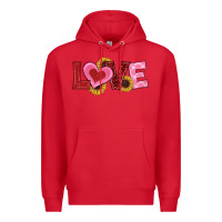 Red valentines day love sunflowers Premium Hoodie - RanaPortraitStore