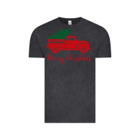 Vintage Black vintage red truck with christmas Vintage Tee - artisFamous